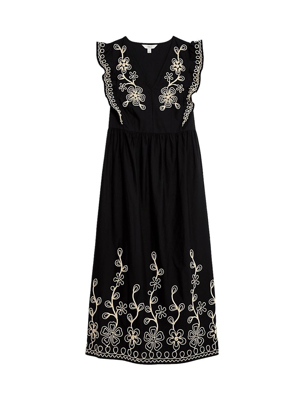 M&S Pure Cotton Embroidered V-Neck
Midi Dress - Picture 4 of 5